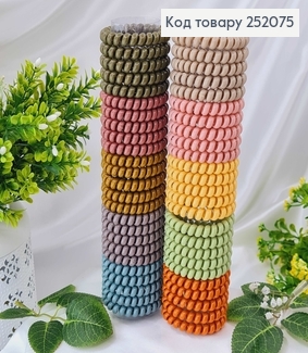 Резинка пружинка 5,5см, пастельних кольорів, глянцева, в асорт. 252075 фото