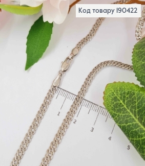 Цепочка родованная, плетение Ромб, ширина 3,5мм, длина 50см, Xuping 190422 фото