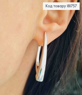 Сережки родованные Стрелы, 3,3см, английская застежка, Xuping 181757 фото