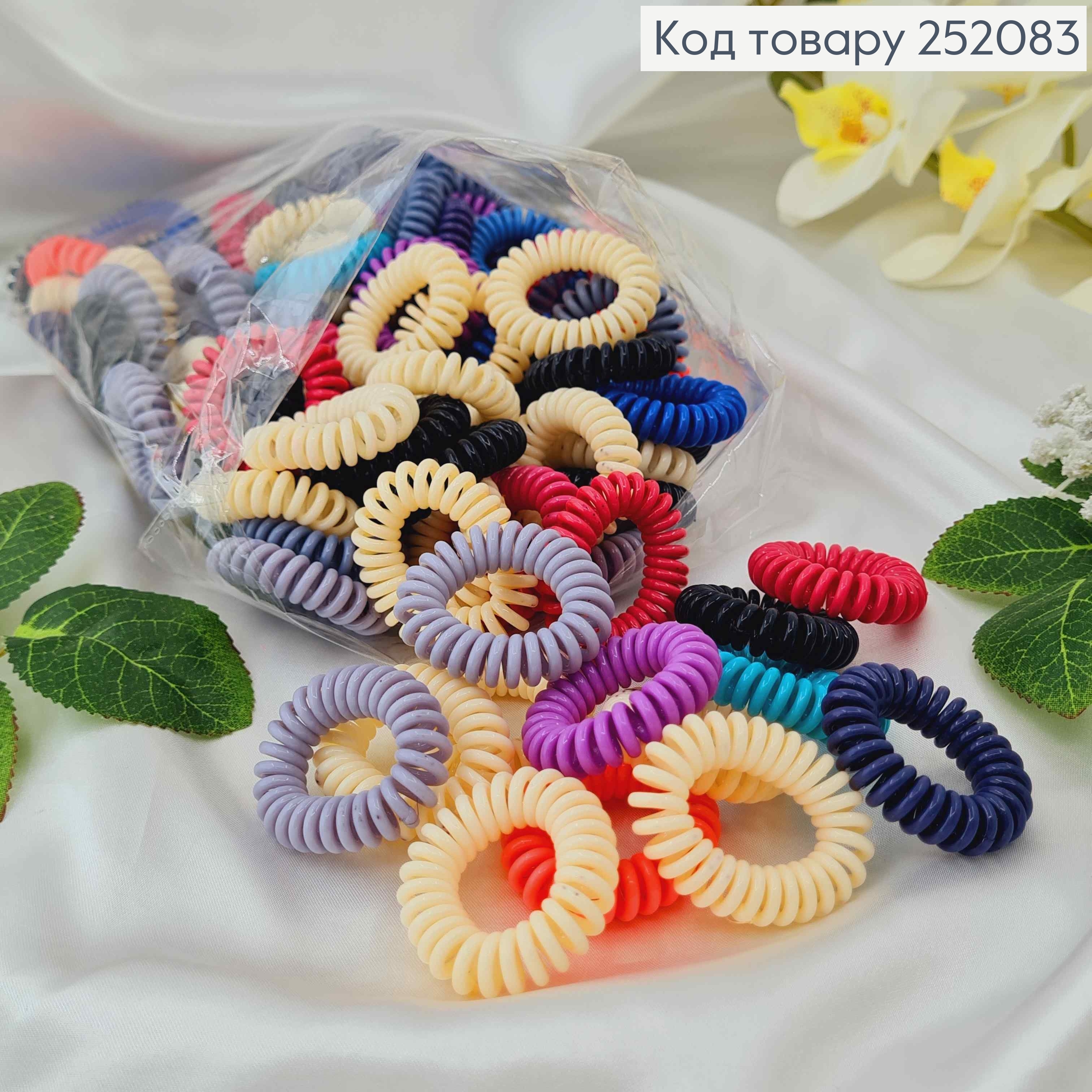 Резинка пружинка матова 3,5см, кольори в асортименті 252083 фото 1
