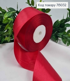 Лента атласная ВИШНЕВАЯ (цвет 086), ширина 5см, длина 36 ярдов (33м) 715032 фото