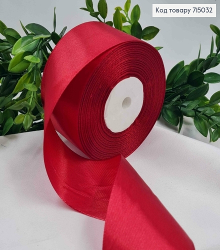 Лента атласная ВИШНЕВАЯ (цвет 086), ширина 5см, длина 36 ярдов (33м) 715032 фото 1