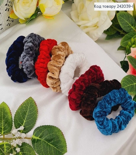 Резинка велюр объемная цветная 50 шт 242039-1 фото 1