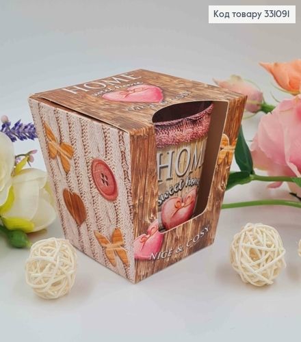 Аромасвічка стакан HOME sweet home, NICE & COSY, 115г/30год. горіння, Польща 331091 фото 1