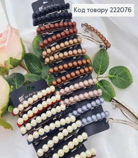 Заколка автомат метал Жемчужина, 8см, в ассорт. 222076 фото