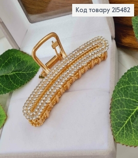 Краб металл, золотого цвета, банан в камнях и жемчужинах, 7,5см. 215482 фото