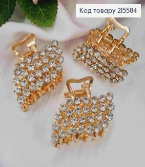 Краб металл "Фигурный", 3см в камешках, золотого цвета 215584 фото