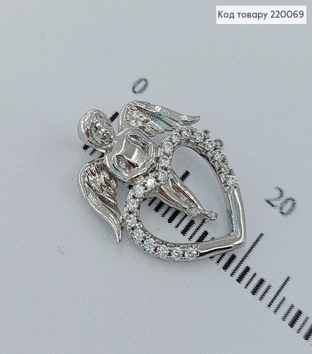 Кулон  Ангел с серцем в камнях родированое   Xuping 18K 220069 фото 1