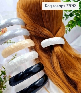 Заколка автомат, Перламутровый прямоугольный пластик, 10*2см, цвета в ассортименте. 221212 фото