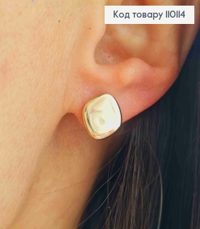 Сережки гвіздки "Ромб",  розмір 1см, Xuping 18K 110114 фото