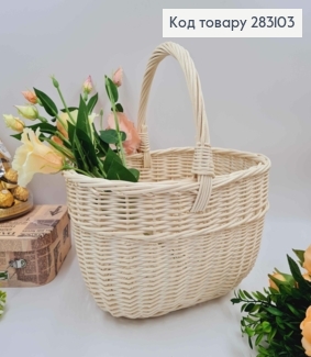 Кошик плетений ВИБІЛЕНИЙ ГЛИБОКИЙ 34*28*18см + ручка 16см, ПОЛЬЩА 283103 фото
