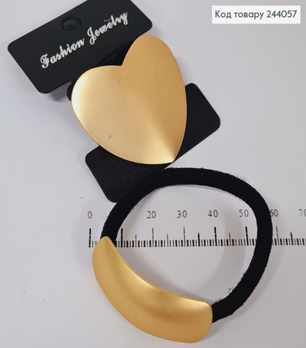 ¶Резинка черная с брошью сердце / прямок 244057 фото 1