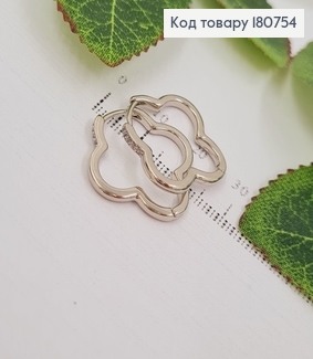 Сережки родовані кільця Клевер з камінцями, 2*2см, Xuping 180754 фото