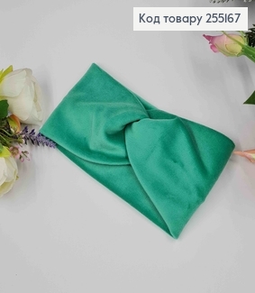 Повязка, велюр, детская, Светло-Изумрудного цвета, 16*8,5см, ручная работа, Украина. 275096 фото