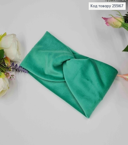 Повязка, велюр, детская, Светло-Изумрудного цвета, 16*8,5см, ручная работа, Украина. 275096 фото 1