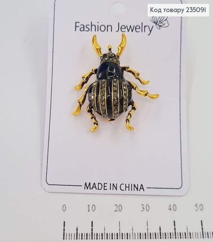 Брошь металл Жук золотой 235091 фото 1
