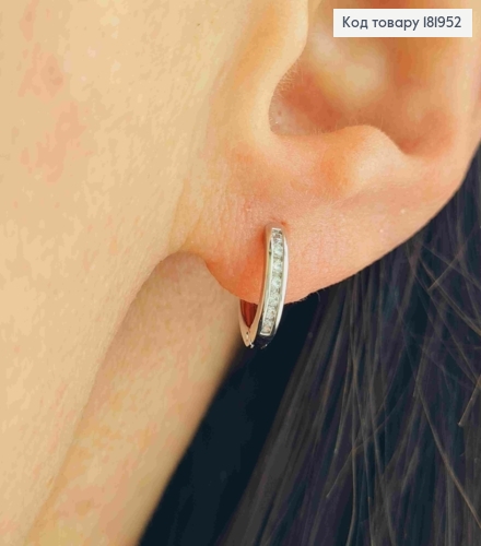 Серьги кольца украшены Блестящими камешками, диаметр 1см, Xuping 181952 фото 1