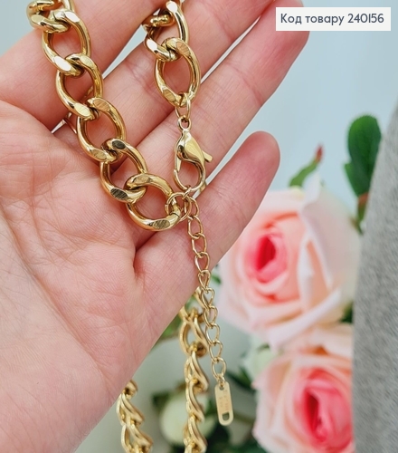Цепочка 45+5см  1,2см   лимонне золотот  Stainless Steel 240156 фото 2
