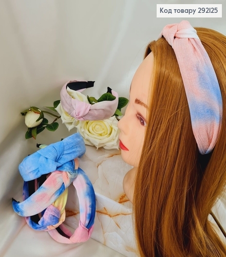 Обруч Чалма пластик  в ткане Облака в асортименте  292125 фото 1