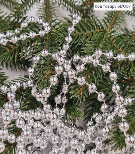 Буси диаметром 0,9см, цвет СЕРЕБРО, длина 9м 617007 фото 1