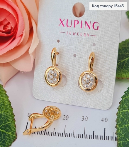 Серьги "Квіти" с камешками, 1,7см., Xuping 18K 115443 фото 1