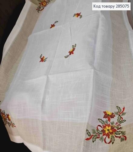 Скатерть "ЛЕН" с рисунком "Рождественник", размер 120*150см 285075 фото 3