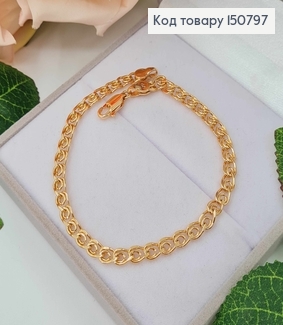 Браслет, плетение Лав, длина 21см, ширина 5мм, Xuping 18K 150797 фото