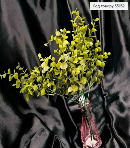 Штучна декоративна зелень, 7 гілочок, Самшит, Зеленого кольору на металевому стержні, 35см 551132 фото 1