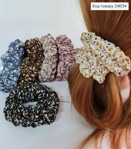 Резинка об'ємна тканина з орнаментом квіти в асорт. 241034 фото 1