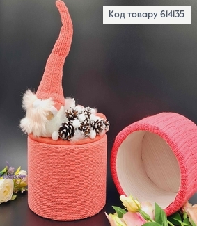 Дерев"яна коробка17*17см ОРАНЖ, з декоративною кришкою з гномиком 20см, ручна робота, УКраїна 614135 фото