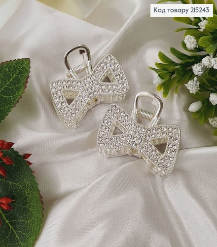 Краб металл Бантик в камнях дл.4,5см. шир.2,5см 215243 фото 1