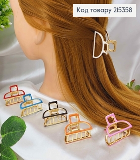 Краб металл, Полукруг с цветной эмалькой, 4см, цвета в ассорт. 215358 фото