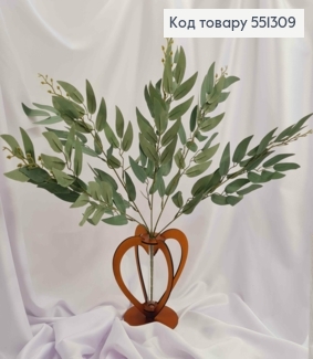 Искусственная композиция Верба, цвет ЗЕЛЕНЫЙ, 5 веточек на металлическом стержне, 47см 551309 фото