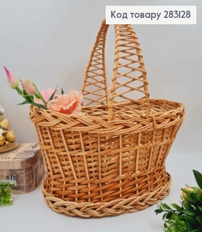 Кошик плетений овальний, "КОБРА" з "спідничкою", 40*27*16см, +ручка 18см, в асорт. УКРАЇНА 283128 фото