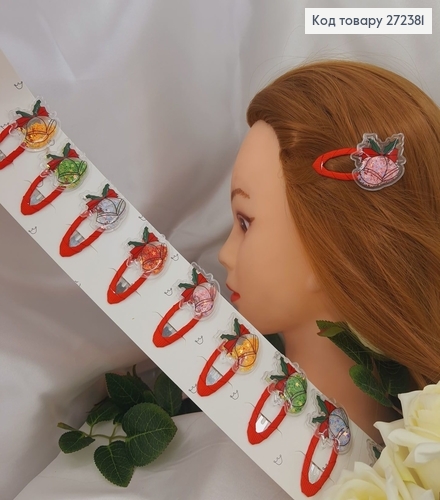 Заколка детская тик-так Колокольчики 5см, 10шт/уп. 272381 фото 1