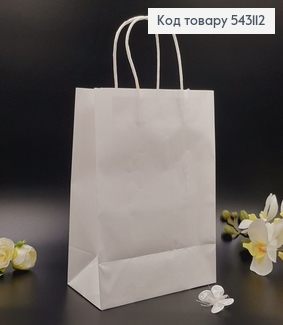 Пакет БЕЛЫЙ , крафтовий средний 27*21*11см 543112 фото