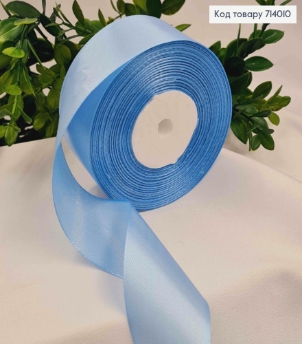 Лента атласная ГОЛУБЕВАЯ (цвет 020), ширина 4см, длина 36 ярдов (33м) 714010 фото 1