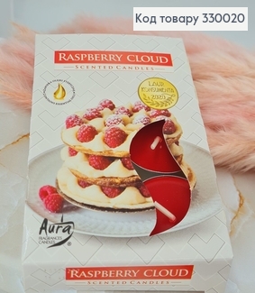 Аромасвічка таблетка BISPOL Малинова хмара  6 шт/ 4 годин, 15-329 330020 фото