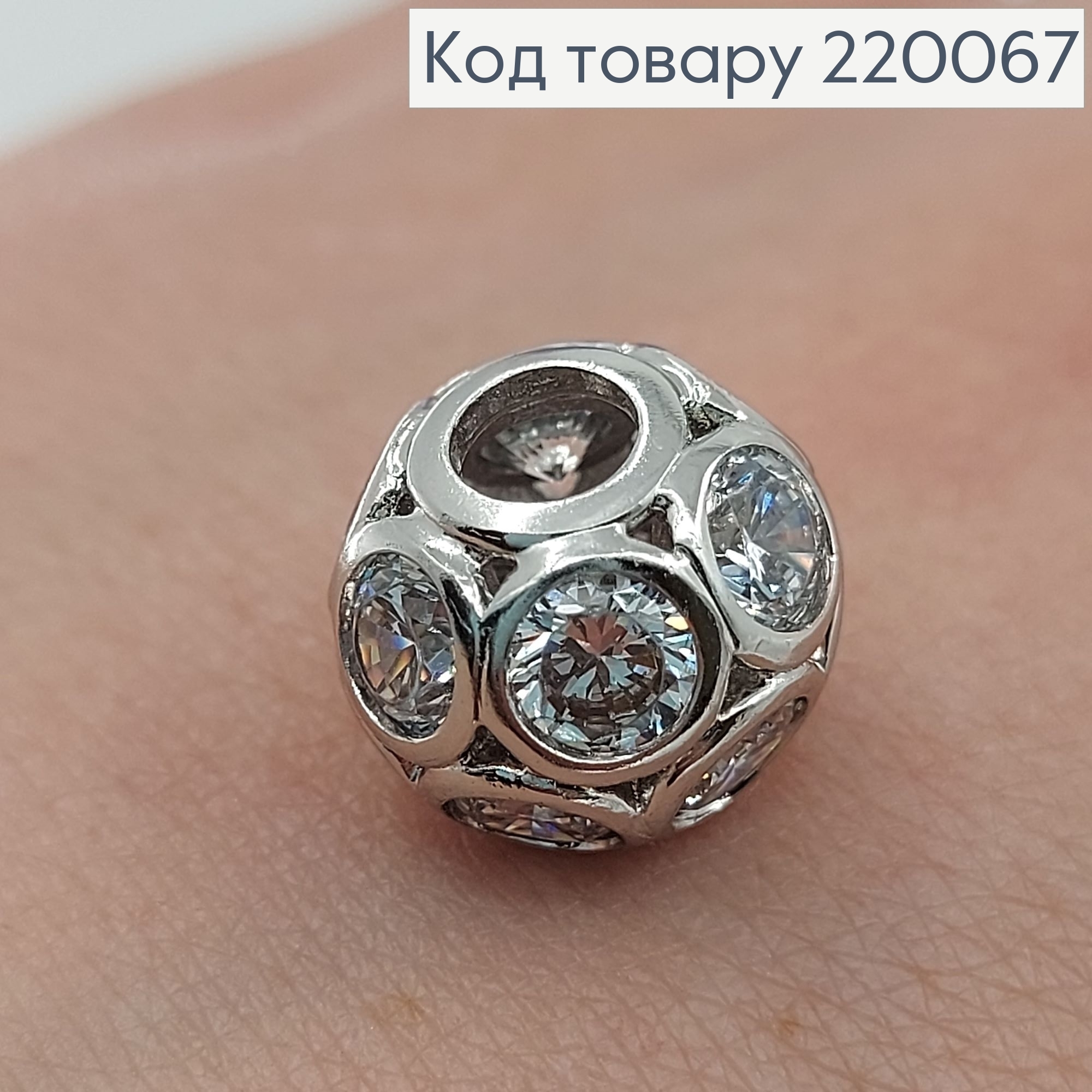 Кулон шарм 1,0см в камнях медицинский родий Xuping 18K 220067 фото 3