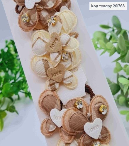 Набір резинок (20шт), МЕТЕЛИКИ з камінчиком, "Love",  Пастельні кольори, резинка 3см, метелик 4*3см 261368 фото 1