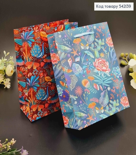 Пакет бумажный "Красочные тропики" 18*23*8см в ассорт. 542139 фото 1