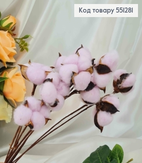 Ветка хлопка Нежно-Леловая 10 шт/уп 20см 551281 фото