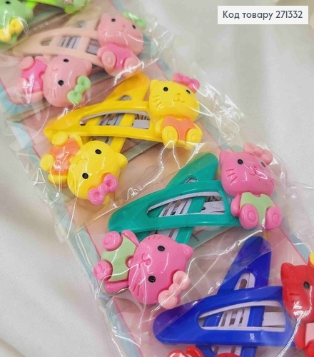 Заколка Тік-так (20шт/уп) 5,5см з Котиком "Кітті" в асортименті 271332 фото 2