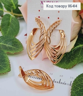 Серьги, "Скандинавские", 4см, англ. зам. Xuping 18K 116414 фото