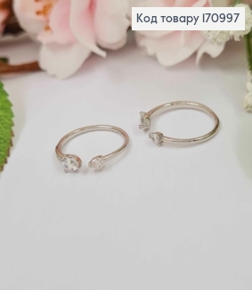 Кольцо родованое на Фаланге украшено камнями, (13р), Xuping 170997 фото