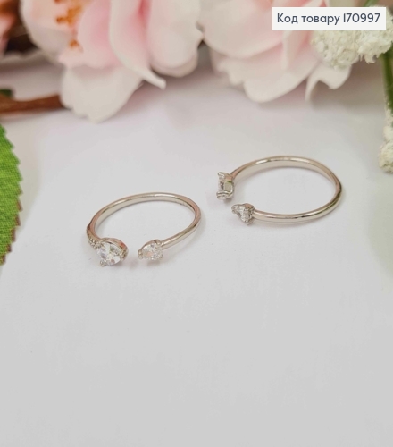 Кольцо родованое на Фаланге украшено камнями, (13р), Xuping 170997 фото 1