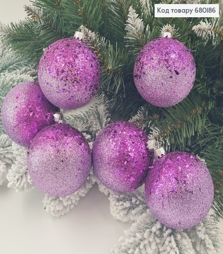 Набір куль 80мм Луска Омбре ФІОЛЕТ+ЛАВАНДА 6шт/уп, Україна 680186 фото 1