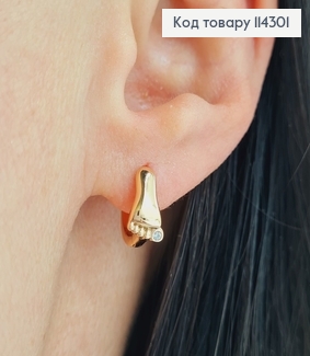 Серьги кольца с ножкой 1см Xuping 18К 114301 фото