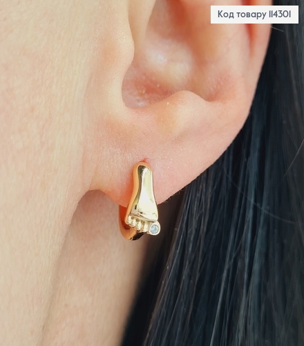 Серьги кольца с ножкой 1см Xuping 18К 114301 фото 1