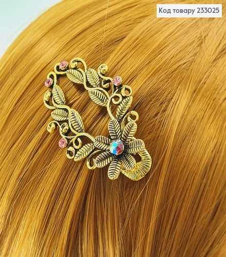 Заколка Стрела Изысканная 6 см бронзовая с камнями в асс. 233025 фото 2